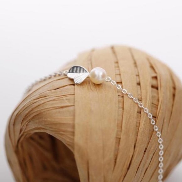 NEW [Set of 3] 925 Sterling Silver Pearl Leaf Set - Picture 8 of 8